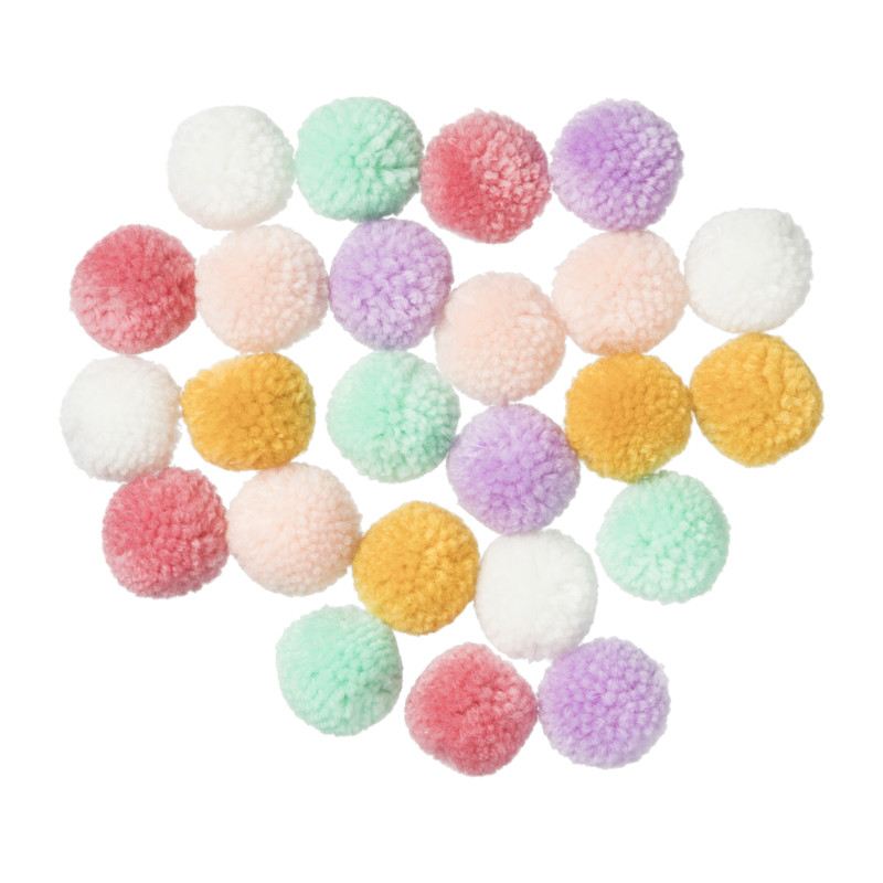 Pompoms mix - 24 stuks - 18x12x3 cm