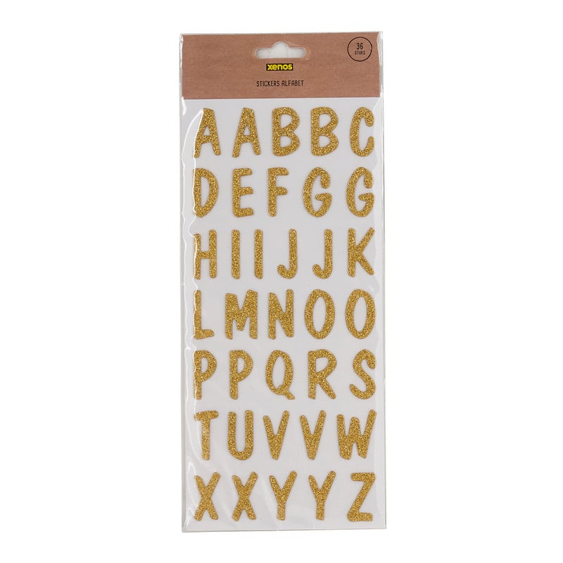 Schouderophalend Verloren Vel Stickers alfabet - diverse varianten - 25x12 cm | Xenos