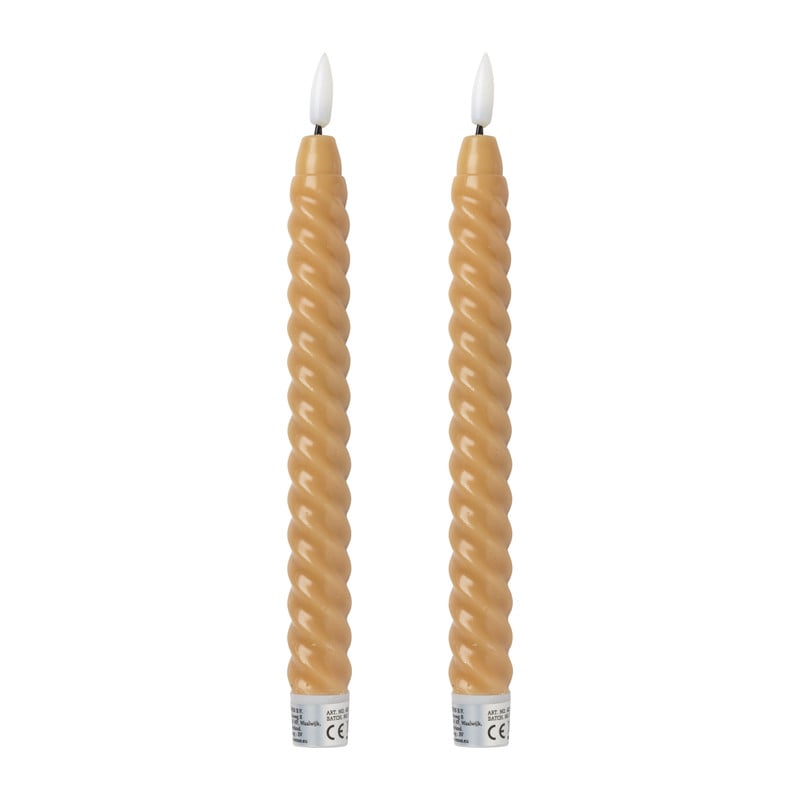 LED dinerkaars  twist - taupe - set van 2 - ø2.2x24.5 cm