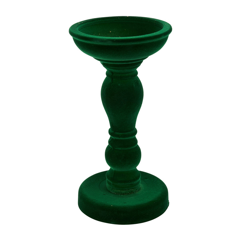 Kaarshouder velvet - groen - 20 cm 