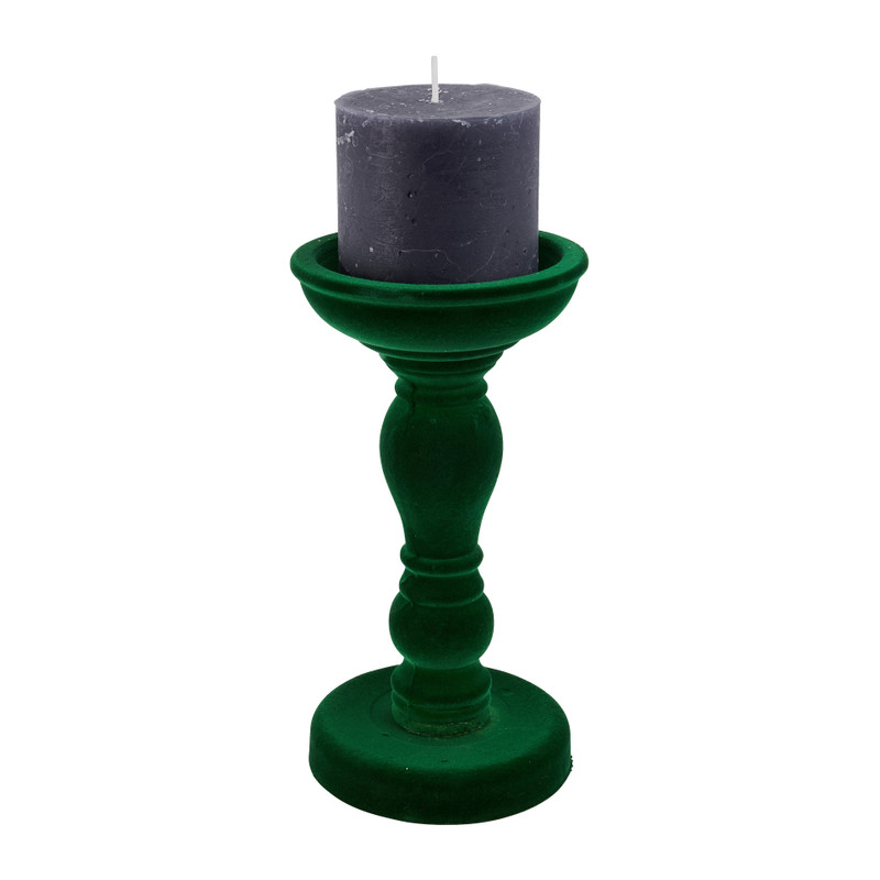 Kaarshouder velvet - groen - 20 cm 