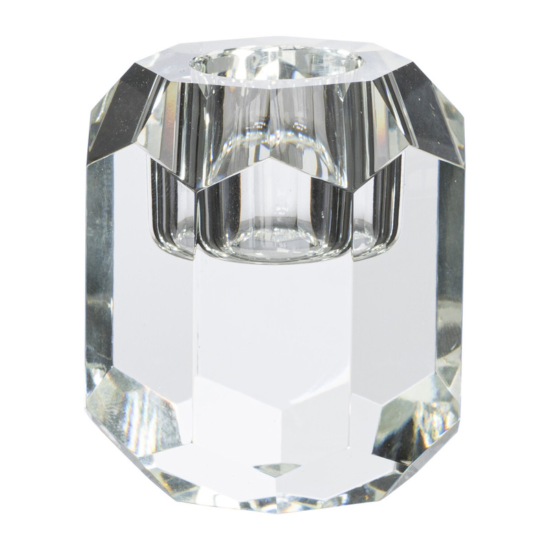 Klassiek buitenspiegel Tandheelkundig Dinerkaarshouder Kristal hoog - transparant - ø5x6 cm | Xenos