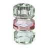 Dinerkaarshouder kristal 3-laags - groen/roze - 4x4x7 cm