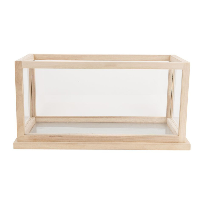 misdrijf gesmolten Tussen Decoratiebak hout/glas - 50x25 cm | Xenos