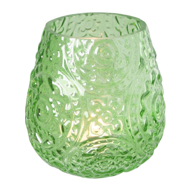 Waxinelichthouder bohemian - groen - ø11x12 cm