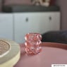 Theelichthouder bubbels - roze - ø8.5x9 cm 