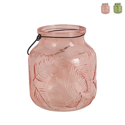 Zuinig Alternatief slank Glazen pot met relief - diverse kleuren - 14x16 cm | Xenos