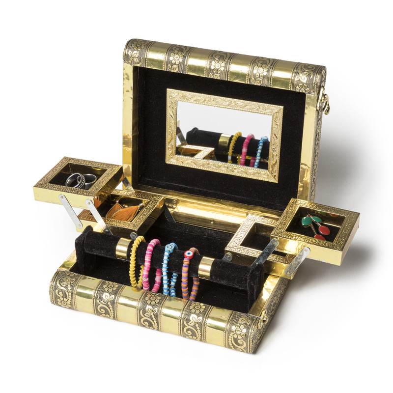 Rationalisatie Karakteriseren Verlaten Sieraden kist met spiegel -goudkleurig - 40x23x28 cm | Xenos