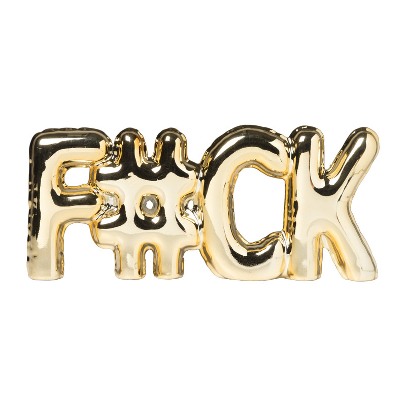 F#ck ornament - goud metallic - 10.5x24x2.5 cm