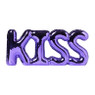 Kiss ballon ornament - paars metallic - 10.5x24x2.5 cm