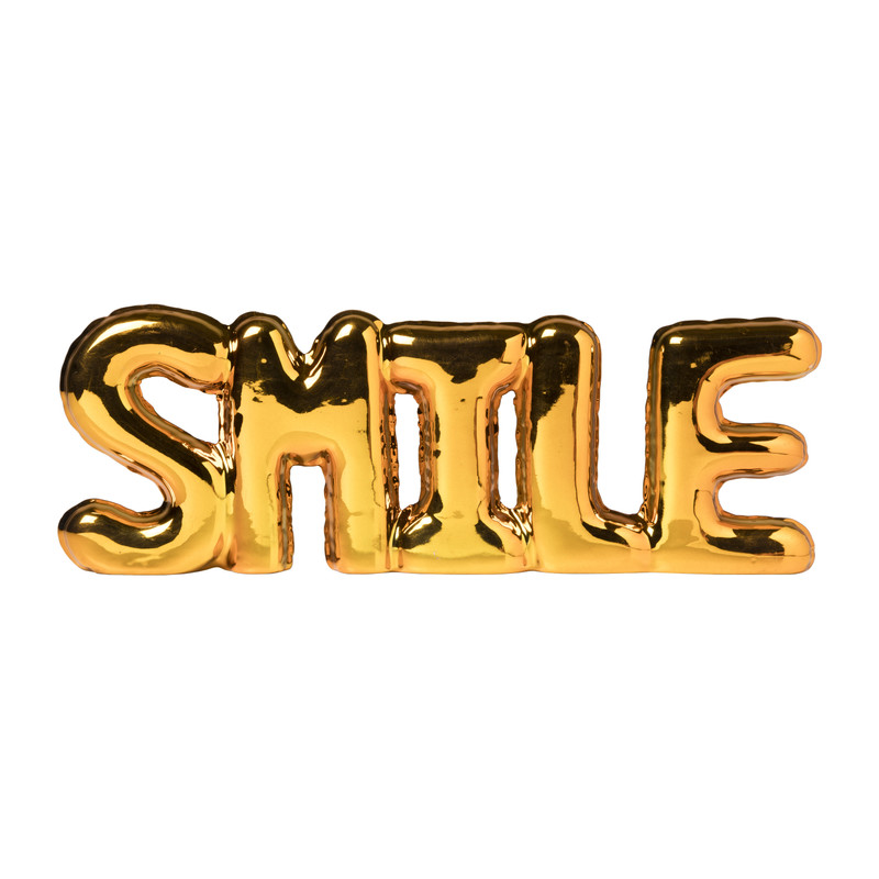 Smile ornament - oranje metallic - 10.5x24x2.5 cm