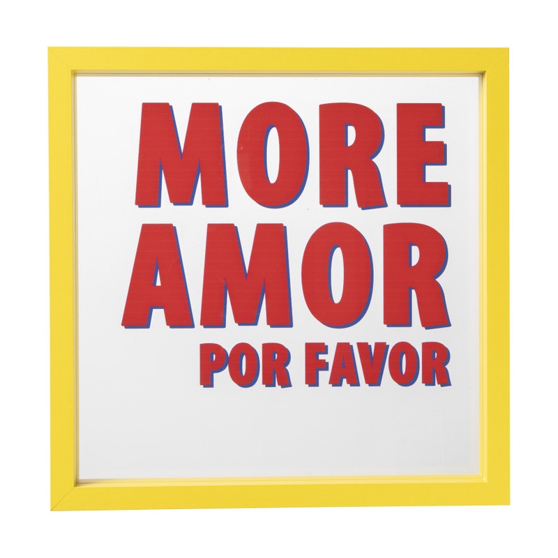 Wanddeco more amore - geel/rood - 30x30x1.9 cm