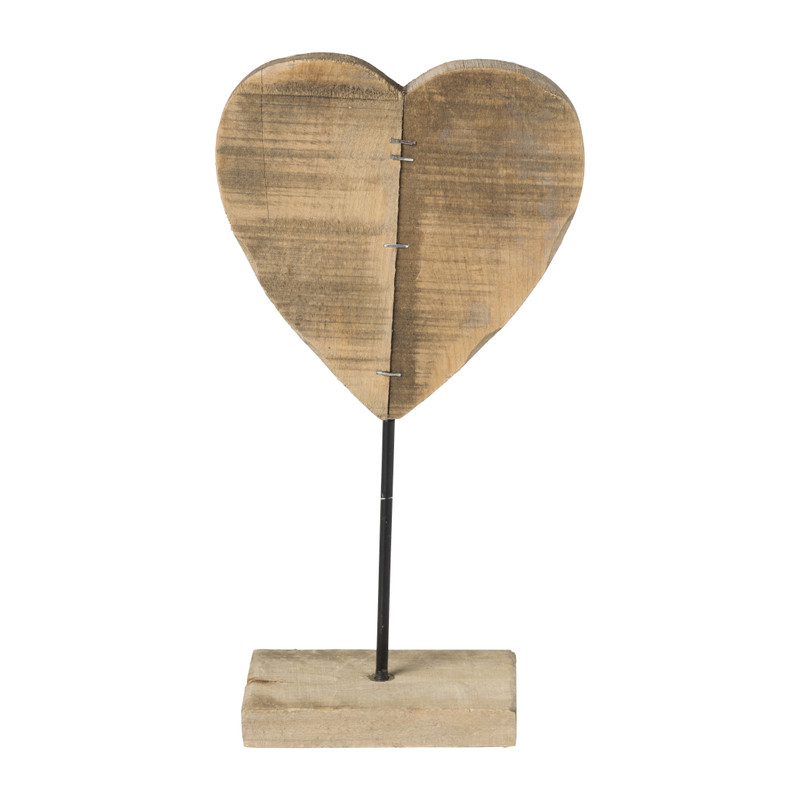 Ciro Haarzelf Gasvormig Staande decoratie hart - hout - 15x28 cm | Xenos