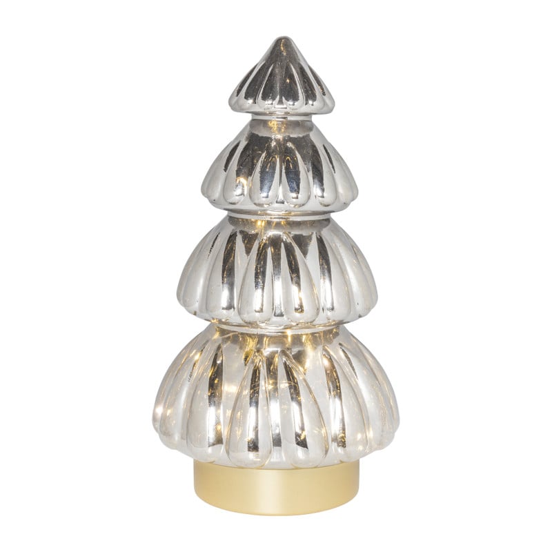 Kerstboom lamp - grijs - 16.5x16.5x29.5 cm