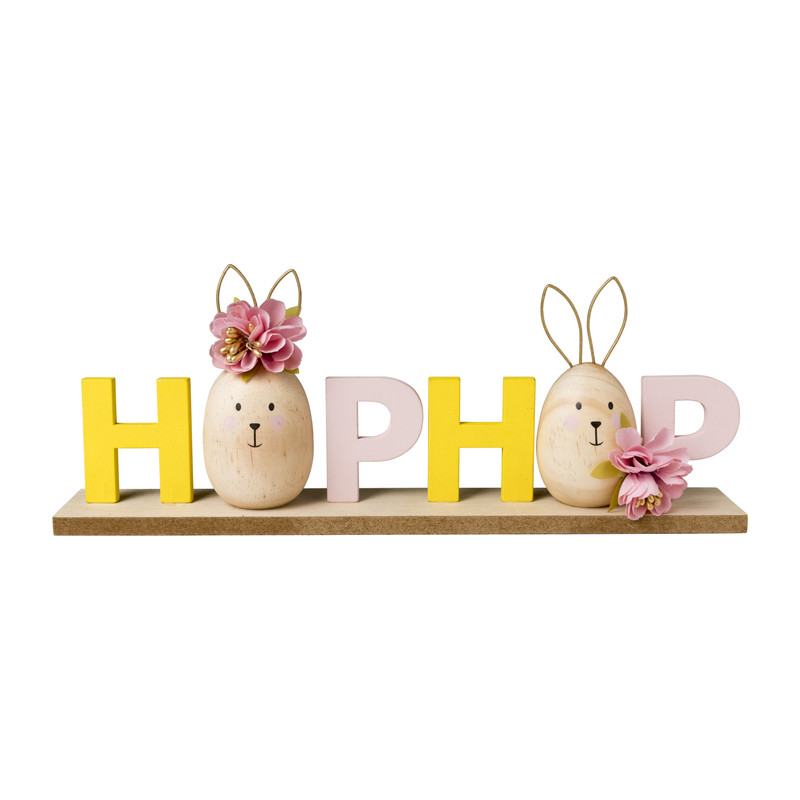 hobby pik calorie Decoratie woord - hop hop - 37x14 cm | Xenos