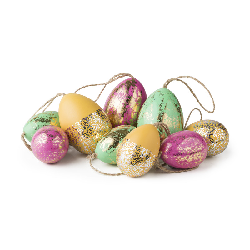 opblijven lawaai pit Decoratie eieren - glitter en goud - set van 9 | Xenos