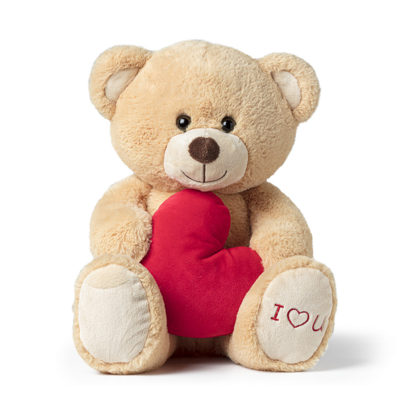Stun alarm Ziek persoon Valentijn beer - bruin - 17x24x32 cm