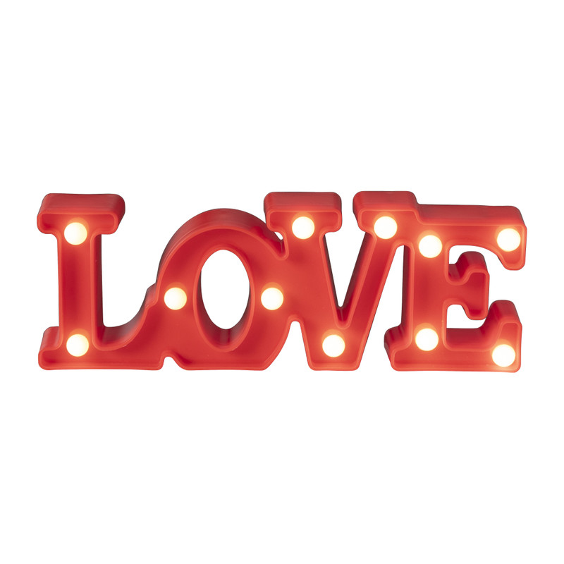 Neon LED lamp LOVE - rood - 30x10 cm