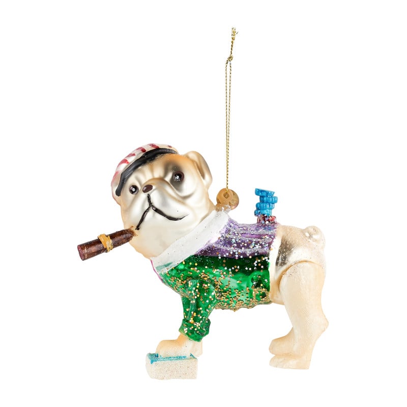 Kersthanger bulldog - 13 cm