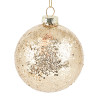 Kerstbal glitter - champagne - 8 cm