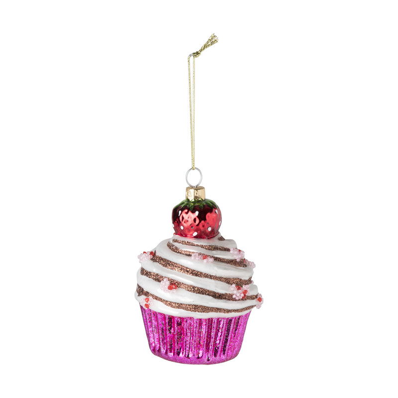 Kersthanger cupcakes - roze Xenos