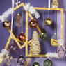 Kerstbal gedraaid glas - paars