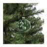 Kerstbal glitter blaadjes -  groen - ⌀8 cm 