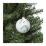 Kerstbal blaadjes - wit - ⌀8 cm