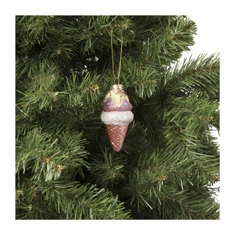 Kersthanger ijsje - diverse varianten - ø4.5x9.5 cm