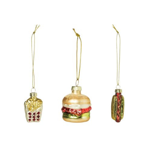 Mini ornamenten food - set van 3 - 5 cm