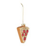 Kersthanger pizzapunt - multikleur - 9x6x2.5 cm