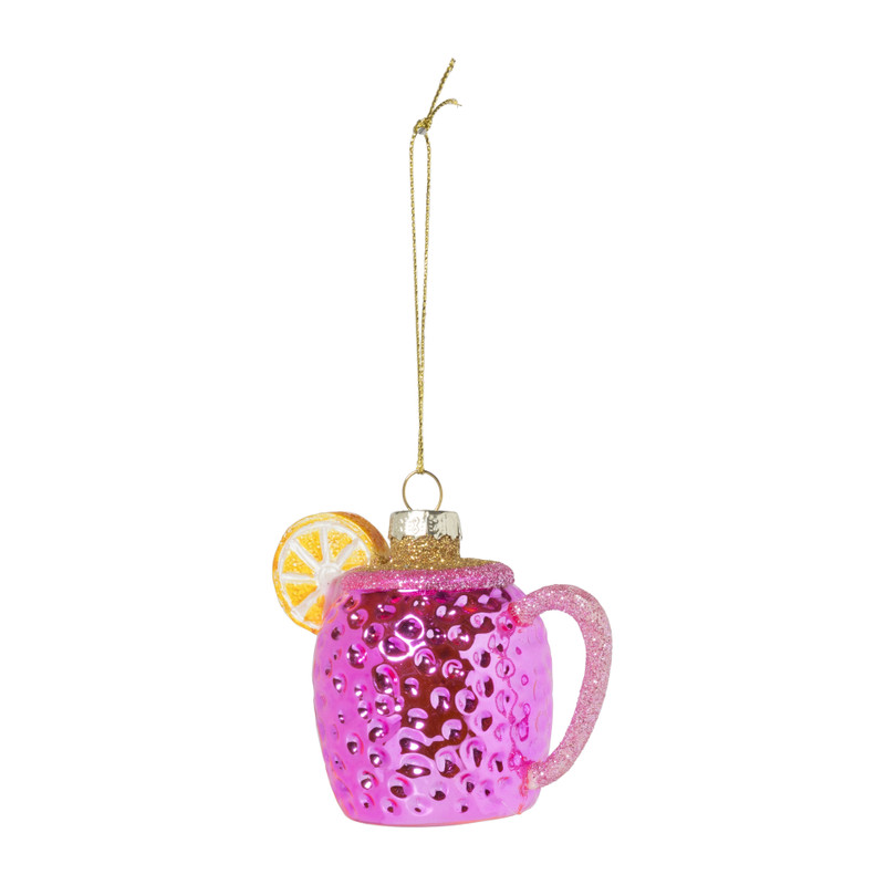 Kersthanger Moscow Mule - roze - 8.5x7.2x5.5 cm