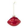 Kersthanger lippen rood - glas - 8.5x9.5x5 cm