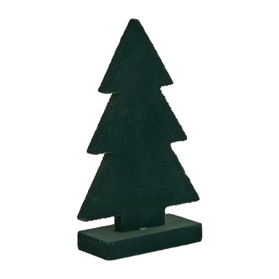 Trolley vriendschap Vooruitzicht Houten kerstboom met velvet - groen - 16,5 cm | Xenos