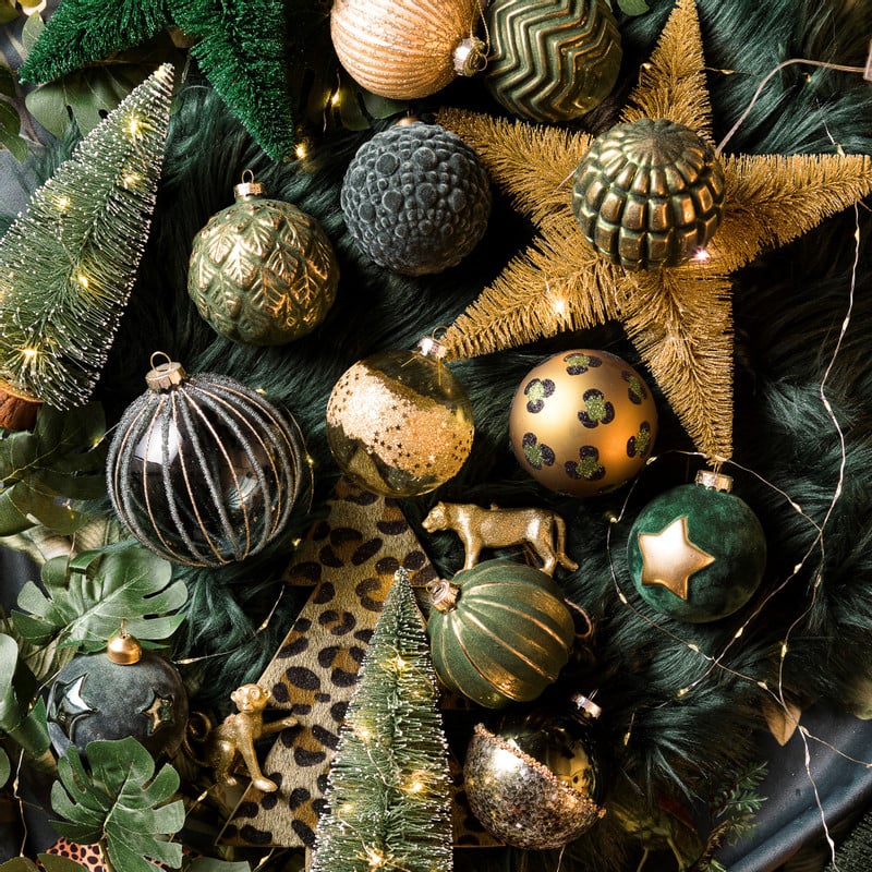 Kerstbal velvet groen bobbels