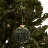 Kerstbal velvet groen bobbels