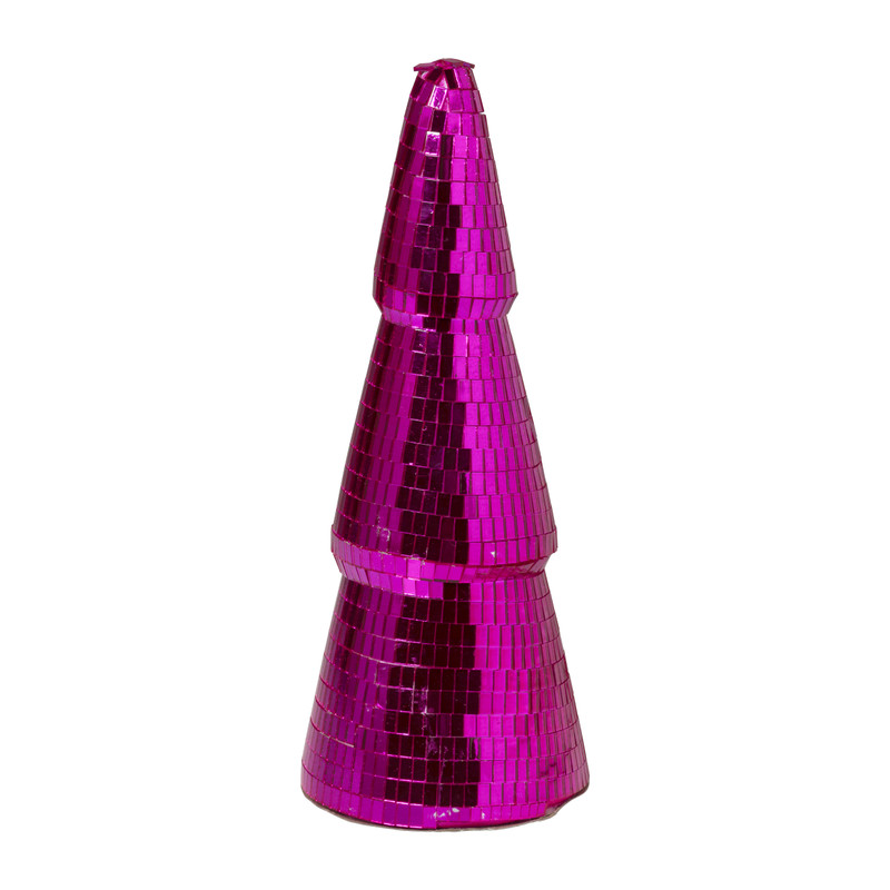 Kerstboom disco L - roze - ø11x29 cm