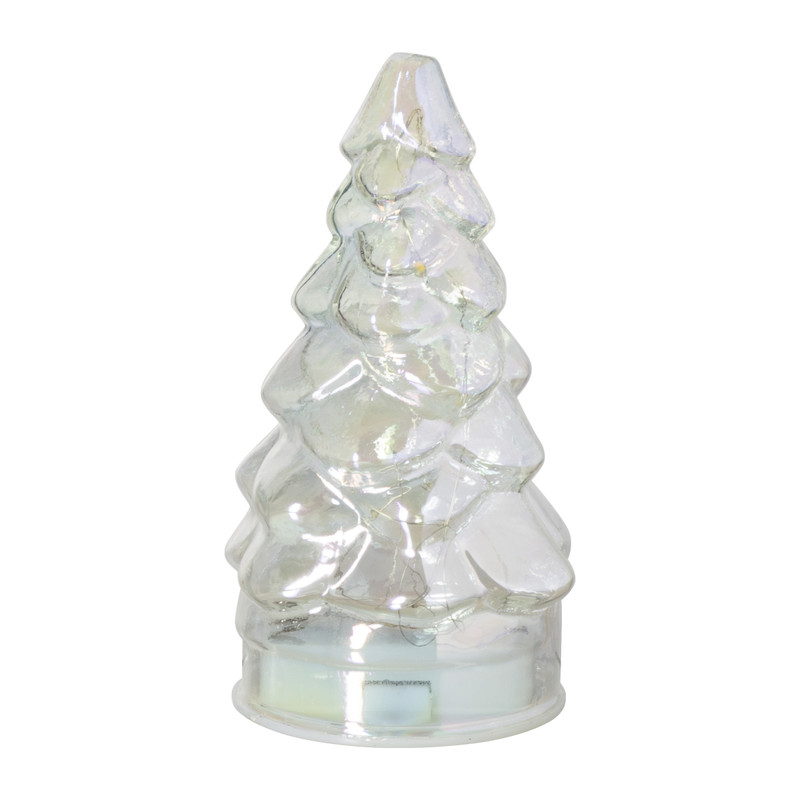 Kerstboom glas klein - LED - ø7x12 cm