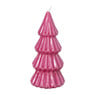 Kaars glossy kerstboom S - diverse varianten - ø8x17 cm