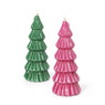 Kaars glossy kerstboom S - diverse varianten - ø8x17 cm