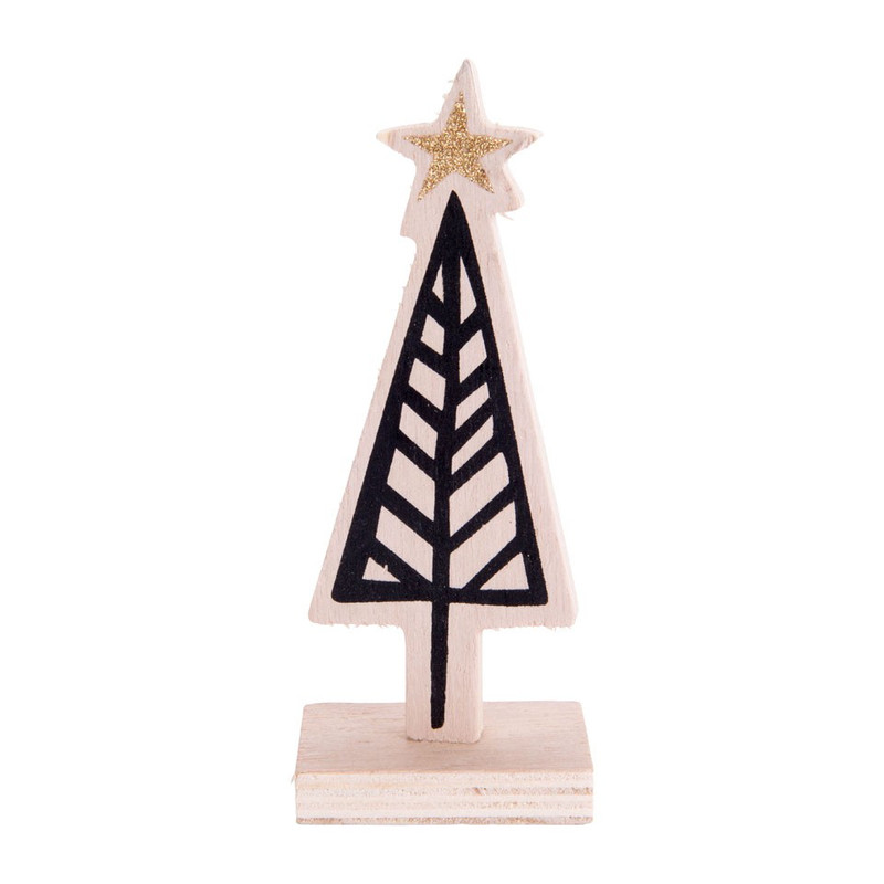 Typisch enkel Ongrijpbaar Kerstboom hout - grafisch - 5.5x15 cm | Xenos
