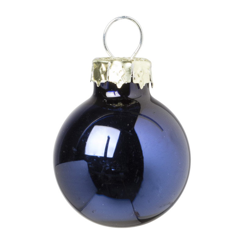 Kerstbal box - blauw - set van 24