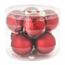 Kerstbal rood - glas - set van 8