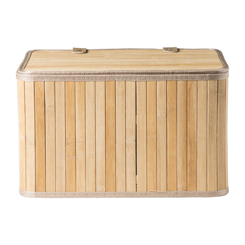 Opbergmand met deksel Oscar - 22x26x36 cm - naturel