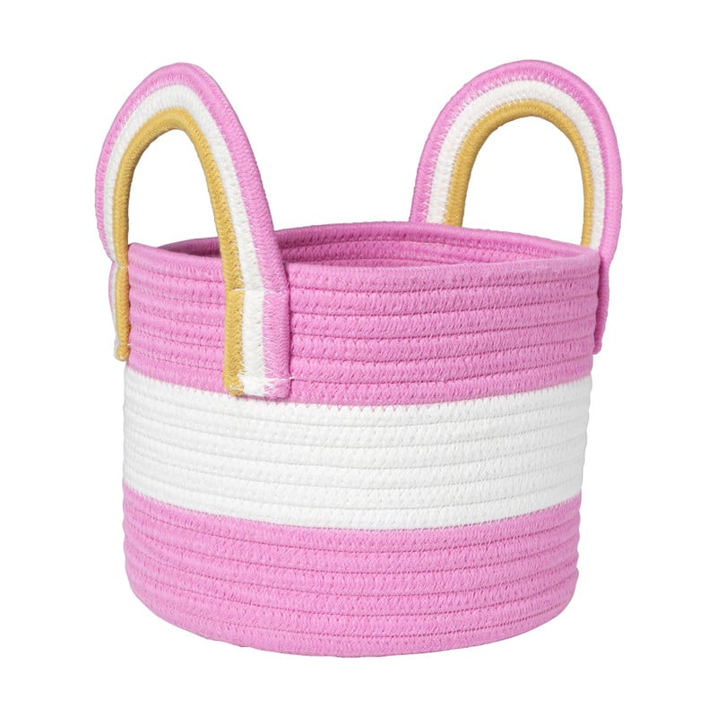 Mand colors met hengsels - roze/wit - ø17x21 cm