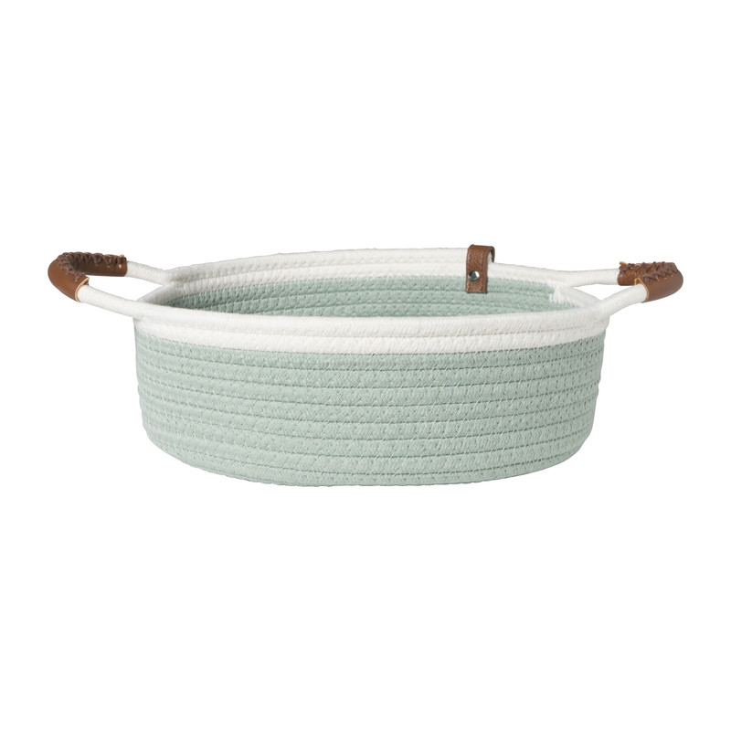 Mand colors laag - groen/wit - ø27x9 cm