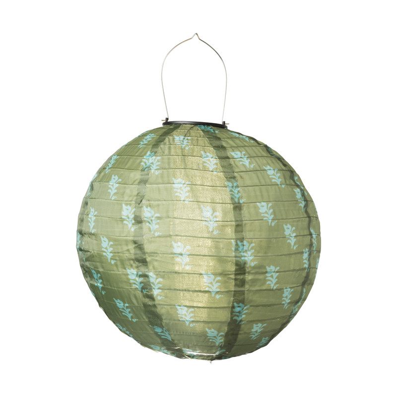 Solar lampion print - groen - ø30x28 cm