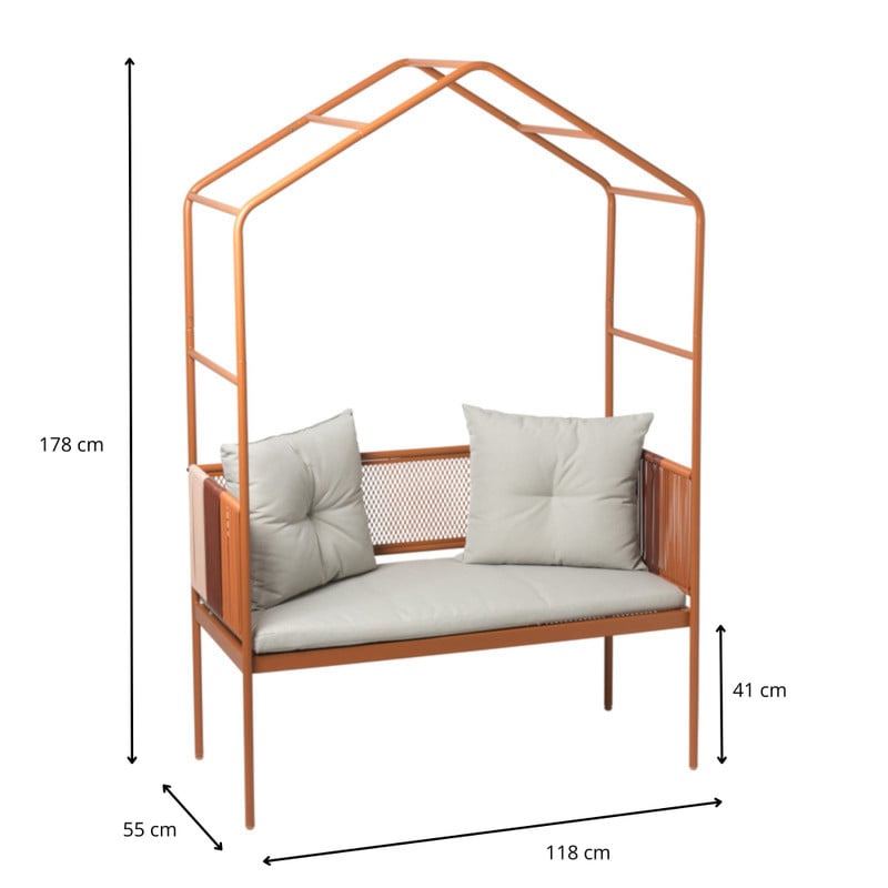 Tuinbank Riviera - terra - 178x118x55 cm