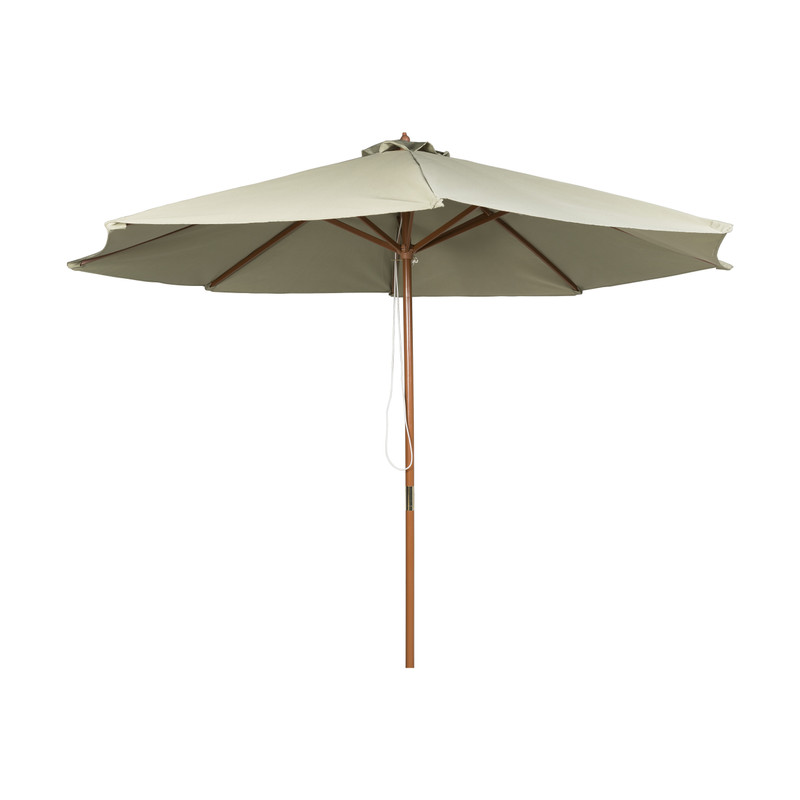 Parasol met houten stok - groen - ⌀300x250 cm