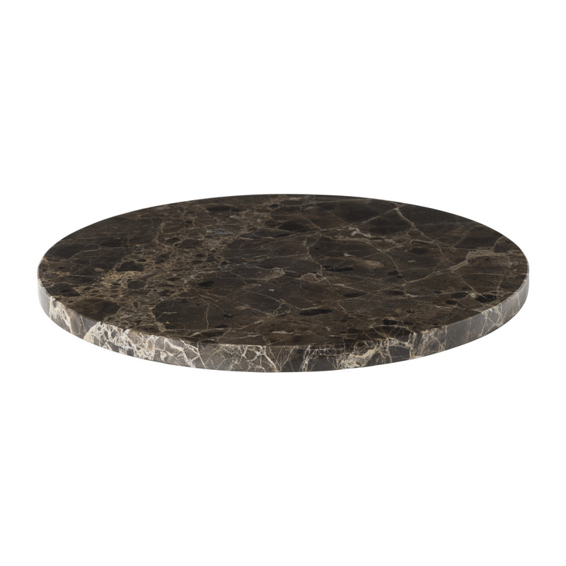 Borrelplank marmer rond - bruin - ø28x1.5 cm